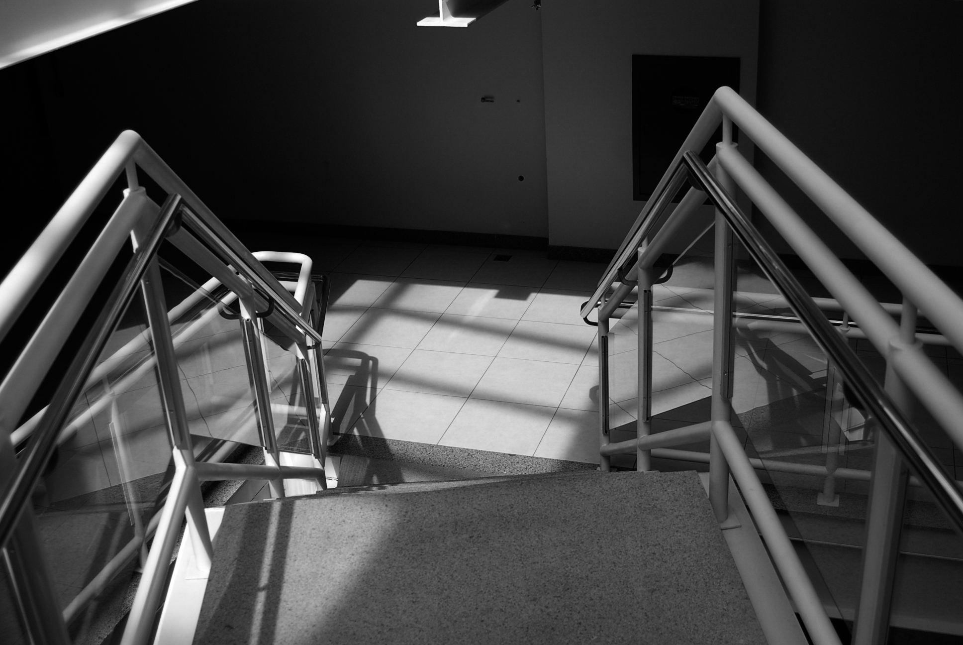 image of a stair in black and white